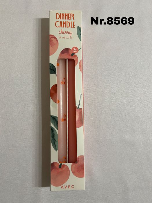 Zestaw świec stołowych DINNER CANDLE – Cherry (2 szt.) nr.8569