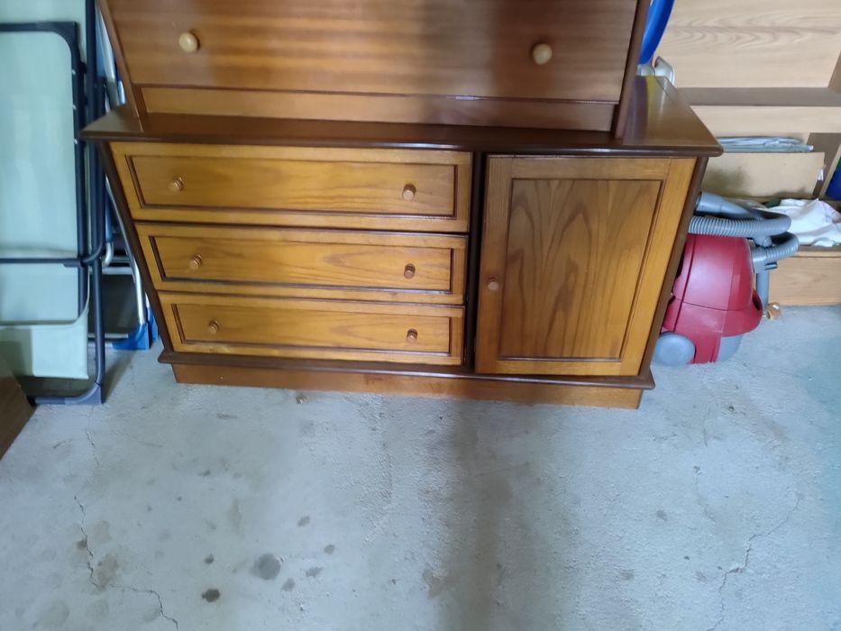 Cómoda de quarto castanha madeira