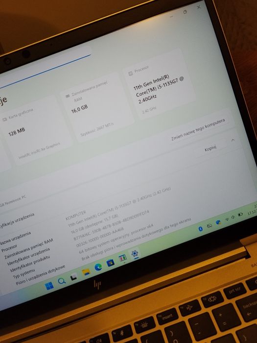 #2349 HP Elitebook 840 G8 i5-1135G7 16GB 256SSD W11 FV GW12 PIĘKNY!