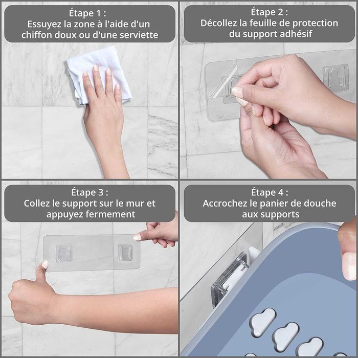 FNG8 kremowy kosz prysznicowy z 4 haczykami, spp596