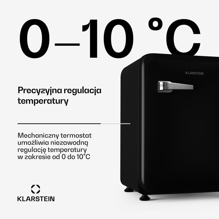 Nowa Lodówka Chłodziarka Retro Klarstein Audrey Evo Czarna Lata 50-te