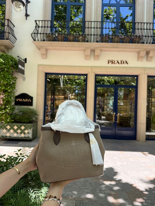 Prada Canapa Logo Jacquard 2Way Tote Beige | Nowa | Kupiona 27.05.2026 | Pasek + Worek