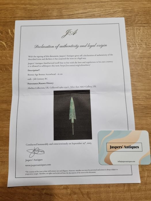 Grot włóczni z epoki brązu