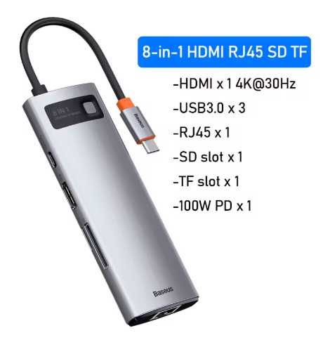 Baseus-4K Tipo C para Hub USB 3.0,  HDMI, PD 100W, Dock Station