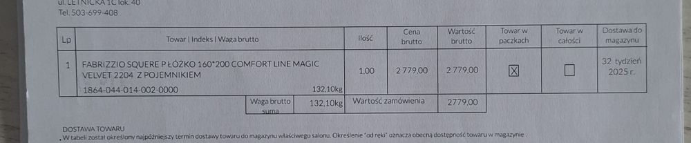 Łóżko sypialniane