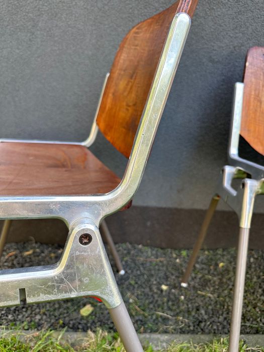 Oryginalne vintage 6 krzeseł DSC 106 Giancarlo Pirettiego dla Castelli