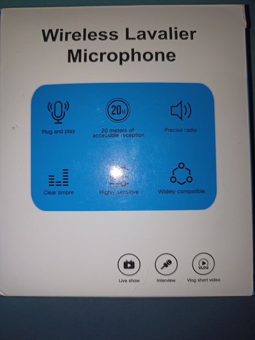 Беспроводные  петличные  микрофоны 2 шт..