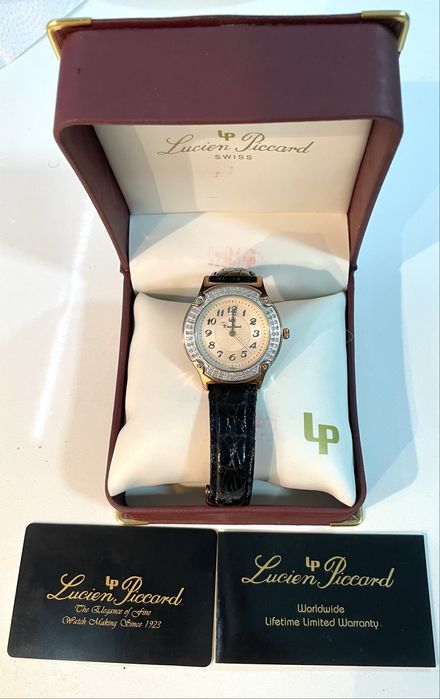 Relogio lucian  picard plaque ouro rosa com diamantes novo com caixa e