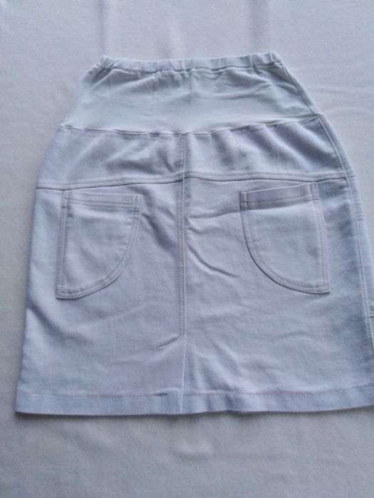 Spódnica ciążowa jeans biała S JAK NOWA