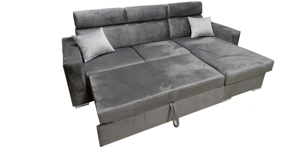 Narożnik Sofa Bristol Sprężyna, gąbka HR, Automat, Pojemnik