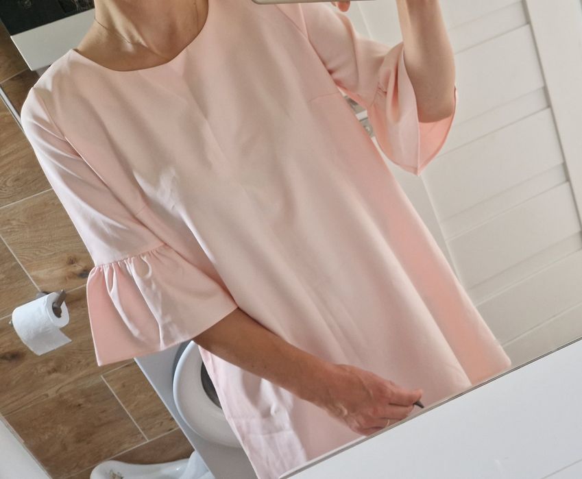 Nowa sukienka pudrowy róż 44