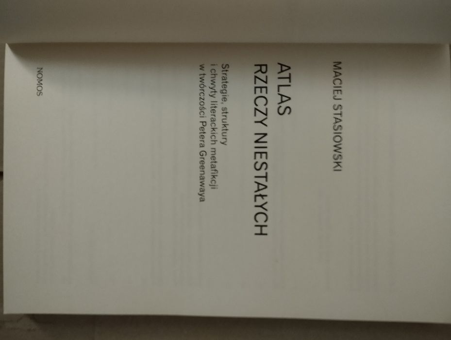 Maciej Stasiowski. Peter Greenawey.