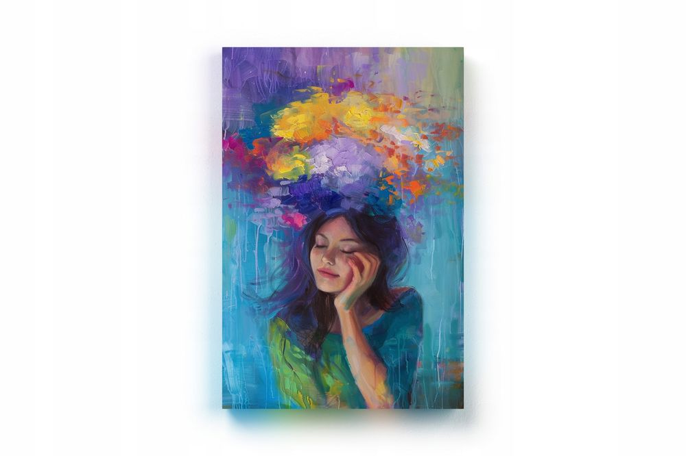 Obraz na płótnie "Abstrakcyjny Portret Mistyczny" 80x120 cm