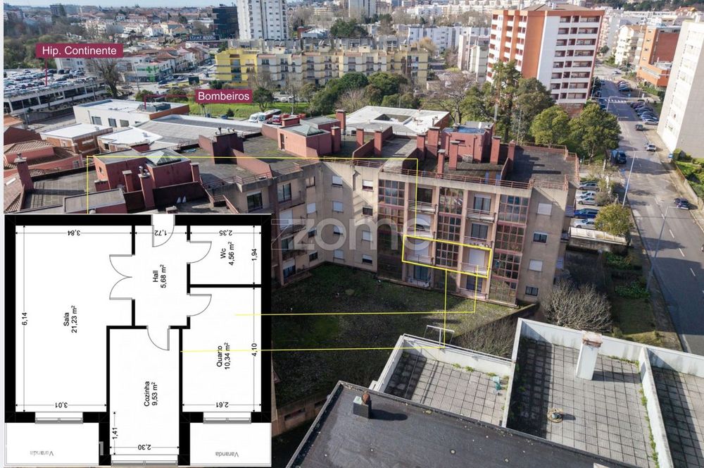 Apartamento T1, com 2 Varandas, Garagem na Meadela, Viana do Castelo