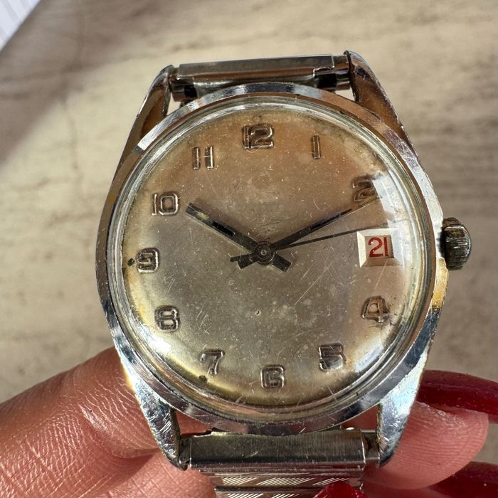 Zegarek vintage automatyczny – data, 33 mm, działa