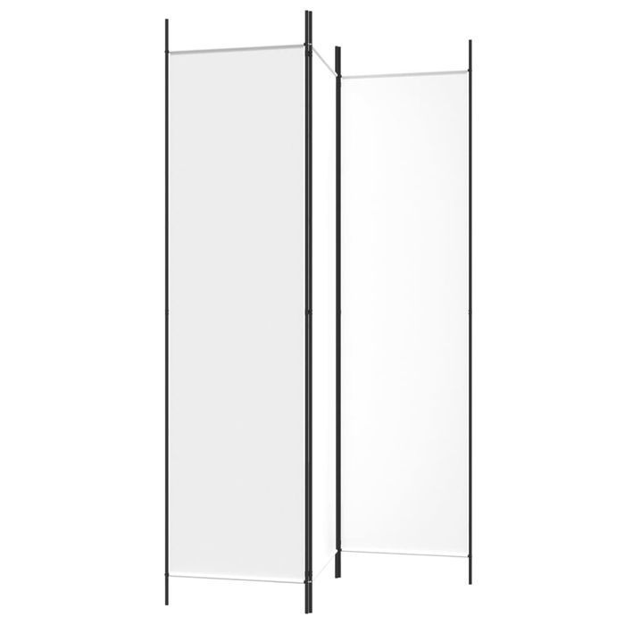 vidaXL Parawan 3-panelowy, biały,150x200 cm, tkanina