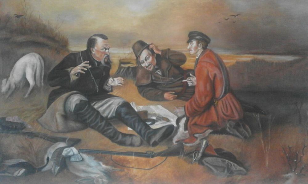 Картина з картини В.Г.Перова "Охотники на привале"