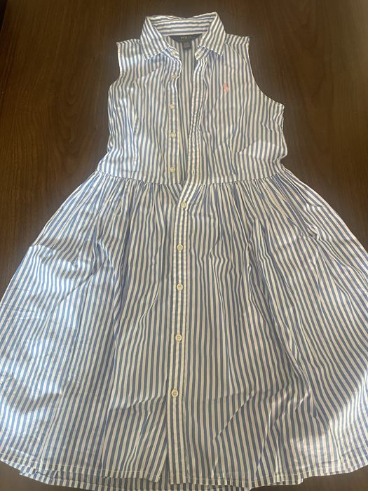 Vestido menina riscas azul