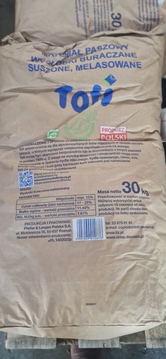 Wysłodki melasowane Toffi 30kg