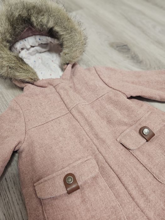Тепле пальто zara kid's 18-24м для дівчинки