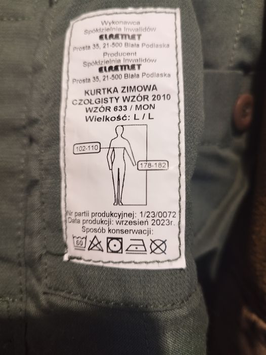 Kurtka wojskowa czołgisty. Rozmiar L L