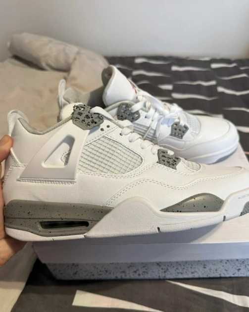 Nike Air Jordan 4 Retro White Cement   37.5