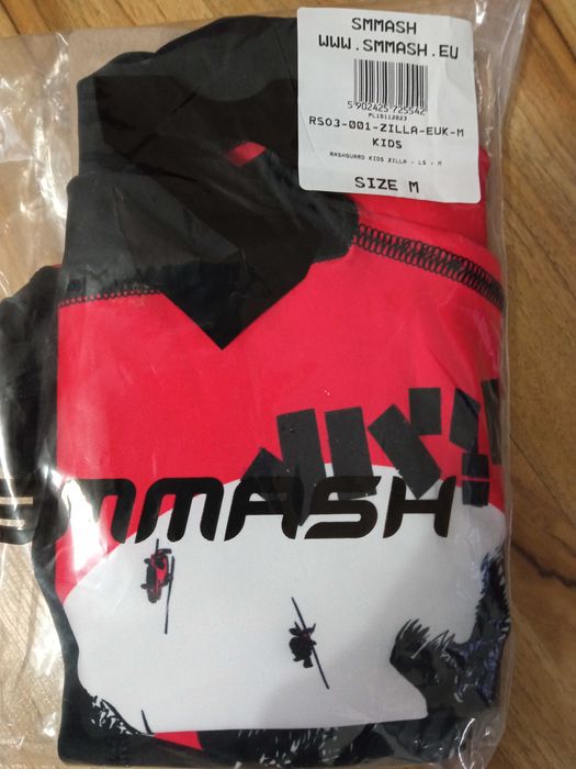 Rashguard longsleeve dziecięcy SMMASH Zilla czerwony M
