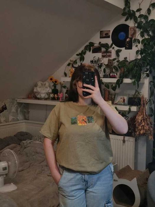 Oliwkowy t-shirt 100% bawełna