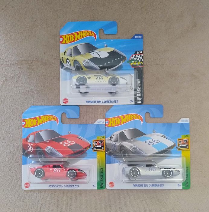 3×Hot Wheels Porsche 904 Carrera GTS