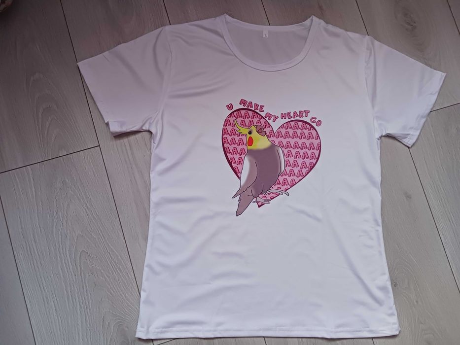 Koszulka T shirt damski papuga nimfa
