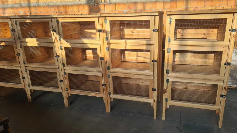 NOWA Klatka dla królików potrójna 92x77x185