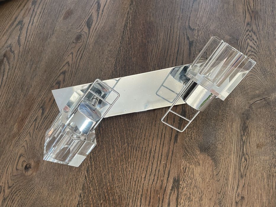 Lampa klinkiet z dwoma krysztalowymi lampkami
