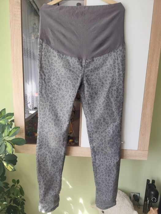 Jeansy ciążowe w panterkę H&M Mama r. XXL/44