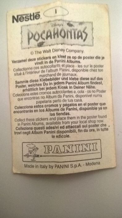 Cromo Pocahontas - I (portes incluídos)