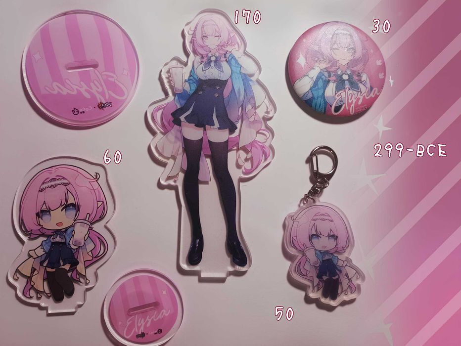 honkai impact   набор акрилові фігурки, значок, брелок. Кирена3д