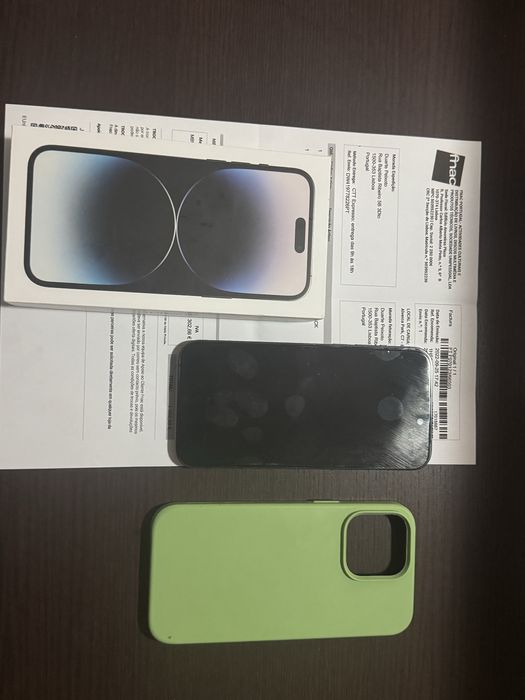 Iphone 14 pro max com caixa, fatura e capa