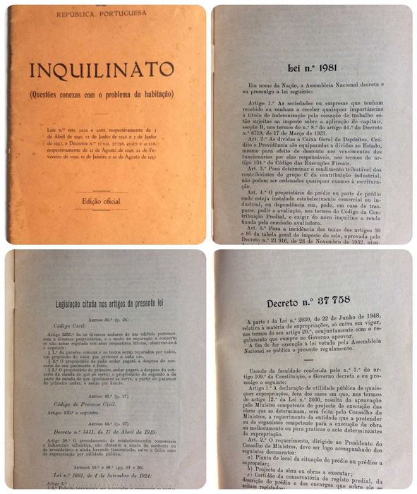 Inquilinato : questões conexas com o problema da habitação : leis ...64309862603651120