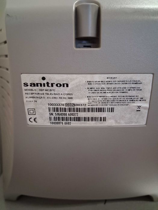 Televisão Sanitron CEP MC 20 T2 retrogaming