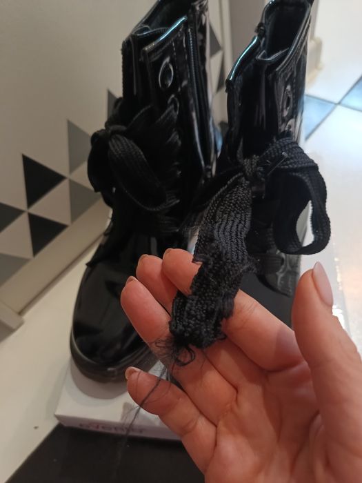 Botki czarne lakierowane