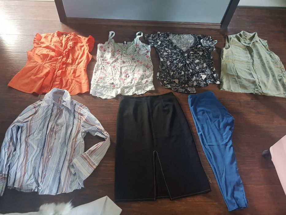 Ubrania roz 40 duze 38 bluzki, koszula spódnica