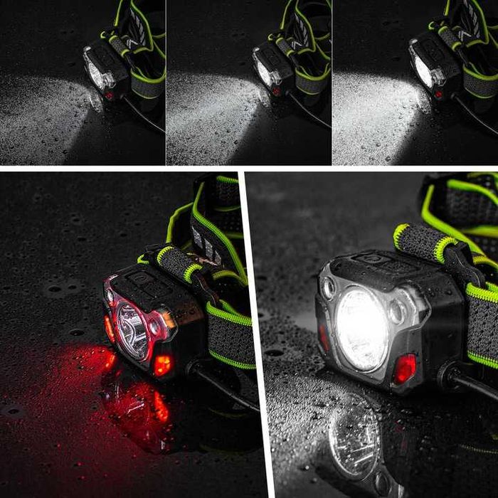 ZESTAW Latarka czołowa LED PRO akumulatorowa 1200lm mocna czołówka 10W