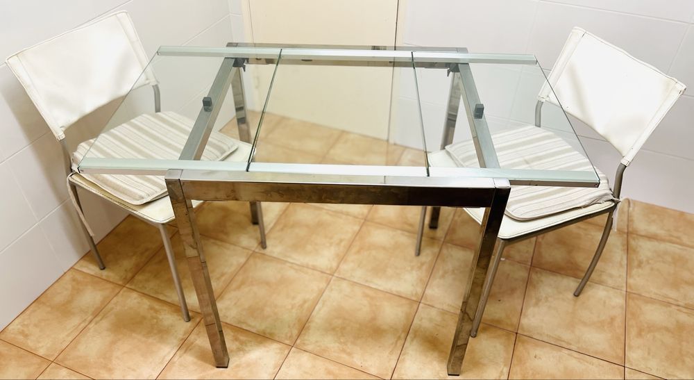 Mesa de vidro extensivel
