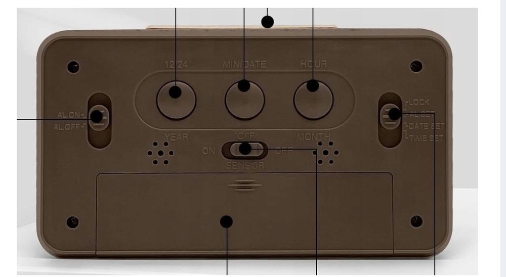 Cyfrowy budzik Drewniany zegar nocny