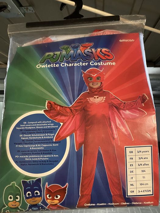 NOWY strój Pidżamersi Sowella kostium pjmasks owlette przebranie 3-4 l