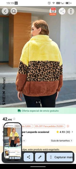 Casaco acolchoado usado 3 vezes