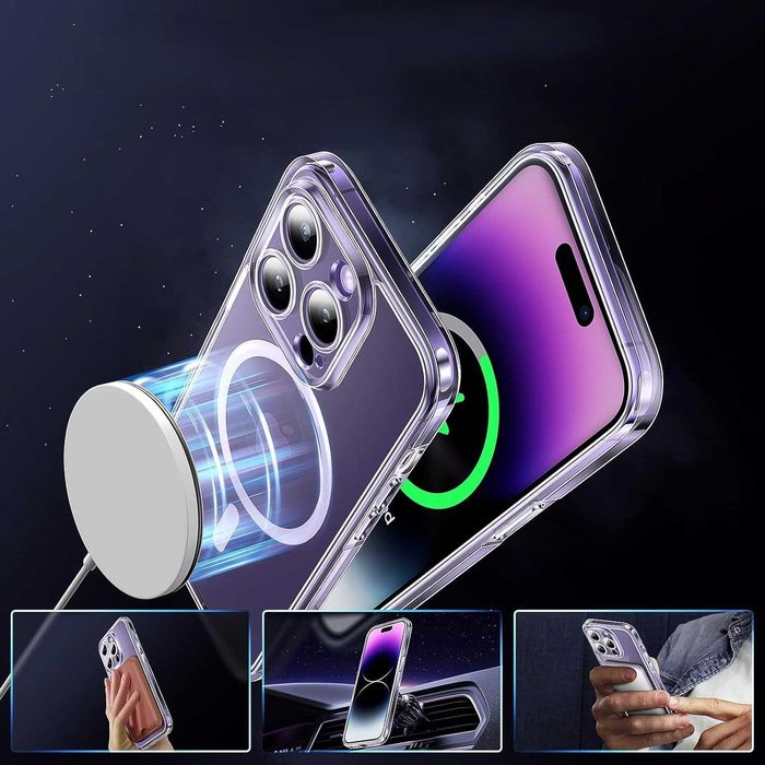TOCOL etui iPhone 14 Pro MagSafe magnetyczne aparat matowe