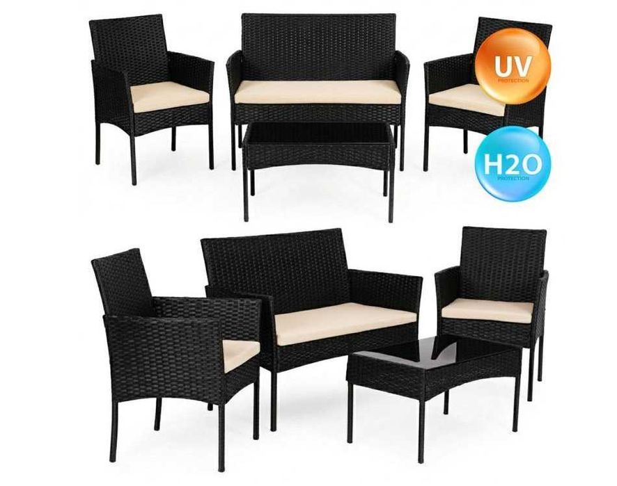 MEBLE OGRODOWE IRISH Caffee - stolik ławka 2xfotel - Wielosezonowe