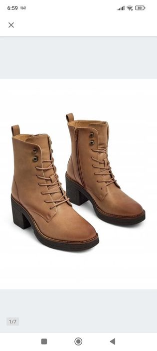 Brązowe botki na słupku 41 NOWE