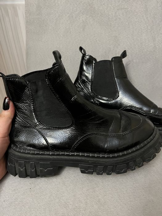 Buty Czarne Botki za kostkę, 40