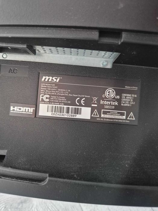 вигнутий 24" ігровий 144Hz монітор MSI Optix G24C (HDMI+DP+DVI)